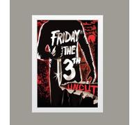 Friday the 13th 1980 Cult Vintage Horror Film Movie Poster Wall Art Print various sizes, Framed or unframed. (A3 Framed - White Frame)