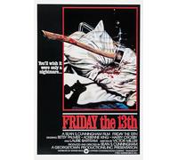 Friday the 13th 1980 Cult Vintage Horror Film Movie Poster Wall Art Print various sizes, Framed or unframed. (A3 Framed - Black Frame)