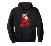Friday the 13th Jason Mask Pullover Hoodie, Adult Unisex, Black, Small