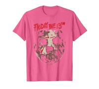 Friday The 13th Jason Rough Mask T-Shirt, Men, Pink Heather, X-Large
