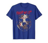 Friday The 13th Jason Rough Mask T-Shirt, Men, Royal Blue, Medium