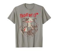 Friday The 13th Jason Rough Mask T-Shirt, Men, Slate Grey, 3X-Large