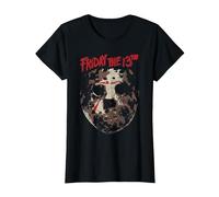 Friday The 13th Jason Rough Mask T-Shirt, Women, Black, Medium