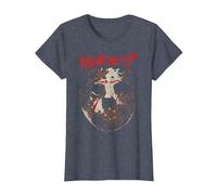 Friday The 13th Jason Rough Mask T-Shirt, Women, Heather Blue, X-Small