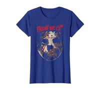 Friday The 13th Jason Rough Mask T-Shirt, Women, Royal Blue, Small