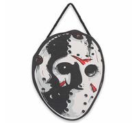 Friday the 13th Jason Voorhees Mask Hanging Wood Wall Decor - Spooky Jason Decoration for Movie Room or Halloween Decor
