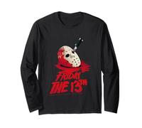 Friday The 13th Mask Blood Halloween Design Long Sleeve T-Shirt
