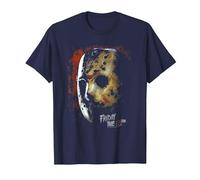 Friday The 13Th Mask of Death T-Shirt, Men, Navy Blue, 6X-Large