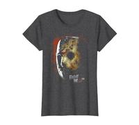Friday The 13Th Mask of Death T-Shirt, Women, Dark Heather Grey, Medium