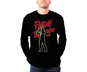 Friday the 13th Officially Licensed Merchandise Jason Voorhees Long Sleeve Tee (Black), Large