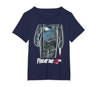 Friday The 13th Original Poster T-Shirt, Women's Plus, Navy Blue, 5X