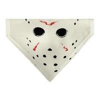Friday The 13th Pet Bandana Friday The 13th Hockey Mask Close Up White Black Red Slip On Collar Bandana Only