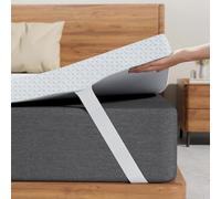 FRIDEKO 10cm King Size Memory Foam Mattress Topper, Dual-Layer, 150x200cm | Orthopedic Mattress Topper Kingsize Bed for Back Pain Relief, Washable Cover & Elastic Straps, 100-Night Trial, Medium Firm