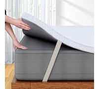 FRIDEKO King Size Memory Foam Mattress Topper, Orthopedic Mattress Topper Kingsize Bed with High-Density Foam, Washable Zipped Cover & Elastic Corner Straps for Back Pain Relief (150x200x5cm)