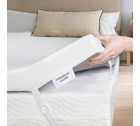 FRIDEKO Mattress Topper Double Bed, Memory Foam Mattress Topper with Bamboo Fibre Cover Washable & Removable, Double Bed Topper Thick for Back Pain (135x190x7cm)