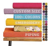 frides Custom Bench Cushions, Bay Window Seat Cushions, Customize Indoor/Outdoor Bench Seat Cushion, Non-Slip Bottom, 50D High-Resilience Foam, Removable Cover, Piping Design (Thickness4cm)