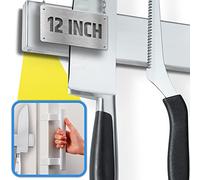 Fridge Applicable Stainless Steel Magnetic Knife Holder with Anti-Slide Upgrade - 12 Inch Professional Double Sided Knife Strip for Refrigerator - Knife Rack/Knife Bar with Powerful Pull Force