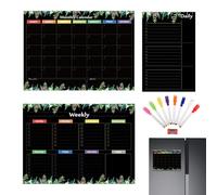 Fridge Calendar Magnet, Magnetic Calendar for Classroom - Set of 3 Calendars for Fridge Planner Marking Gods | Monthly Weekly and Daily Planner, Planning and Organizing Supplies