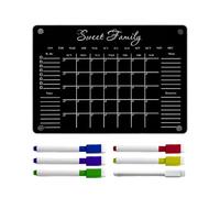 Fridge Calendar - Magnetic Acrylic Weekly Message Planner, Reusable Dry Erase Board | Kitchen Workplace Home Organization, Refrigerator Monthly Schedule, 6 Erasable Markers Included, Clear Modern Desi