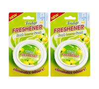 Fridge Deodoriser Fresh Lemon Scent Pack of 2 - Lasts Up to 3 Months - Refrigerator Odour Eliminator - Kitchen Air Freshener for Fridge and Freezer - Neutralises Food Smells - White Wax Deodorizer
