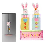 Fridge Door Handle Cover - Polyester 41x14.5cm 34x14cm | Easter Bunny Device Pull Protector | Cute Fridge Handle Protective Covers for Home Dorm Hotel Microwave Dishwasher