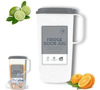 Fridge Door Jug -1800L, L24 x W15.5 x D9cmTranslucent White with Removeable Charcoal Lid | Includes Pouring Spout and Measurement Guide | BPA-Free Plastic, Dishwasher Safe Leak Proof