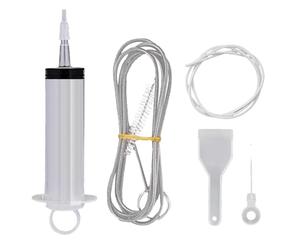 Fridge Drain Hole Cleaning Set, Drain Cleaning Brush, Reusable Brush Cleaning Set, Fridge Cleaner Syringe with Hose, Reusable Stainless Steel Drain Cleaner