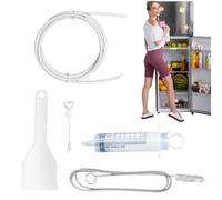 Fridge Drain Hole Cleaning Tool - 20x6.5cm Syringe 41g | Fridge Cleaner Refrigerator Dredge Tool Cleaning Kit | Remove Unpleasant Odors For Sink Drain Tube