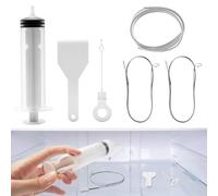 Fridge Drain Hole Cleaning Tool Kit 6Pcs, Fridge Cleaner & Syringe Set, Refrigerator Drain Pipe Dredger & Brush, Reusable Cleaning Tools for Refrigerator & Kitchen Drain Maintenance