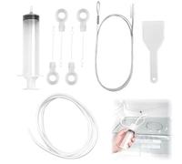 Fridge Dredger and Cleaning Set -8Pcs Fridge Drain Hole Cleaning Tool, Reusable Fridge Emptying Cleaning Syringe Kit for Refrigerator Cleaning,Kitchen Drain Hole Remover