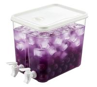 Fridge Drink Dispenser - 8L Large Capacity Beverage Container with 2 Spigots | Leakproof Slim Juice Dispenser for Refrigerator | Reusable Pitcher Iced Tea, Lemonade & Sangriac