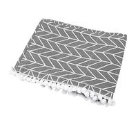 Fridge Dust Cover Multi-Purpose Washing Machine Cotton Linen Top Cover with Side Storage Pockets-Grey White Stripes(51x21inch)(Color:67x28inch)