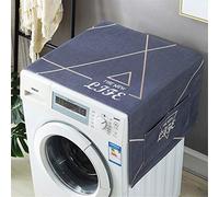 Fridge Dust Cover Washing Machine Top Cover, Chickwin Multi-Functional Dust Proof Waterproof Refrigerator Cover with Side Storage Pockets Cotton Linen Microwave Oven Cover (Golden triangle,140x55cm)