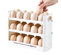 Fridge Egg Holder - 3 Layer Box with Handles | 3 Tier Egg Storage on Worktop - for Kitchen Home Pantry Apartment Farm Restaurant