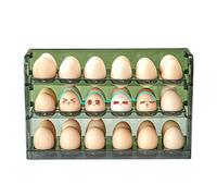 Fridge Egg Organiser - 31.8 x 10 x 20 cm Egg Holder for Fridge | Transparent Egg Cartons Fridge Storage | 3 Layers Clear Egg Dispenser, Space-Saving Egg Storage for Kitchen Cabinet Work Shelf