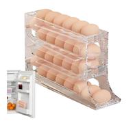 Fridge Egg Tray, Egg Rack for Refrigerator, Automatic Rolling 4-Layer Fridge Egg Dispenser, Collecting 30 Eggs, Worktop Cabinets, Egg for Dining Room, Kitchen, Pantry