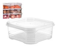 Fridge Food Storage Containers Set | Clear Stackable Salad Bar container for Fruits, Vegetables, Snacks, Meal Prep with Removable Colander