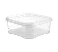 Fridge Food Storage Containers Set | Clear Stackable Salad Bar container for Fruits, Vegetables, Snacks, Meal Prep with Removable Colander