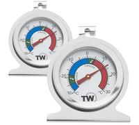 Fridge Freezer Thermometer Twin Pack to Monitor Refrigerator Temperature | Both fridge freezer thermometers have a blue, red & green temp scale showing recommended temperature for safe food storage