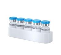 Fridge Holder Tray for 10ml Glass Peptide Vials or Storage Case 5/7 Slot Heavy Duty Peptide Insulin Vial Protector Wall Mount White with 3M Stickers (10ml Vial)