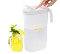 Fridge Jugs Plastic Pitcher Jug Fridge Water Jug with Lid Juice Pitcher Leak Proof Fridge Door Water Jug for Ice Tea Beverages Milk 1.8L