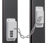 Fridge Lock Combination Password - 7.87inches Chain Length Secure Latch, Rust-Resistant Build | Adjustable Ventilation Spacing Feature for Kitchen Freezer Cupboard Cabinet Protection Accessory