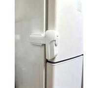 Fridge Lock, Dual Mode Freezer Latch, 3M No Drill Adhesive, 2 Pack-White | Moms Choice Door Latch for Refrigerator, 3M No Drill Adhesive,2 Extra Stickers, 60S Quick Install, Easy One-handled Use