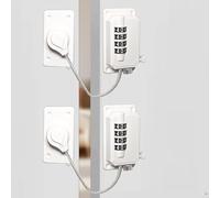Fridge Lock with Code, No Drilling, Self-Adhesive Child Lock, Cabinet Lock, Drawers, Child Lock, Cabinet Lock for Freezer, Cupboards, Drawers, Windows (White, Pack of 2)
