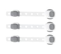 Fridge Locks for Kids 3 Pieces Multi-use Adhesive Strap Locks | Pantry Door Knob Safety Cover, Furniture Anchors for Kids Safety