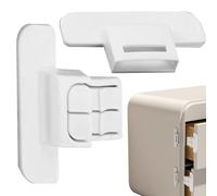 Fridge Locks - Refrigerator Safety Lock for Home and Travel | Self Adhesive Fixed Buckle with Strong Hold, Easy Install Closer for Kids Protection on Glass Metal Kitchen Cabinets