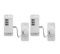 Fridge Locks, Self-Adhesive Window Restrictor with Password, No-Drilling Door Safety Lock for Freezer Cabinet Drawer Cupboard Window (White, 2 Pack)