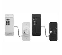 Fridge Locks, Self-Adhesive Window Restrictor with Password, No-Drilling Door Safety Lock for Freezer Cabinet Drawer Cupboard Window (Black/White, 2 Pack)