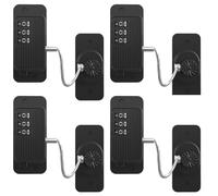 Fridge Locks, Self-Adhesive Window Restrictor with Password, No-Drilling Door Safety Lock for Freezer Cabinet Drawer Cupboard Window (Black, 4 Pack)