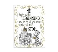 Fridge Magnet (65 x 90 mm) - Alice in Wonderland (white) - Beginning, Then Stop